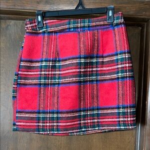 SHEIN Red Plaid Mini Skirt